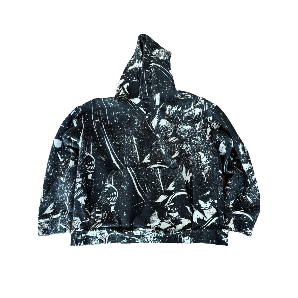 H&M‎ Star Wars Black White Size 14-16 Kids Cotton Poly Hoodie Kangaroo Pocket